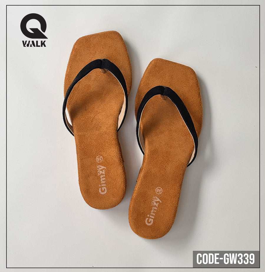 Mustard Color Velvet Wedges with Black Straps | GW339