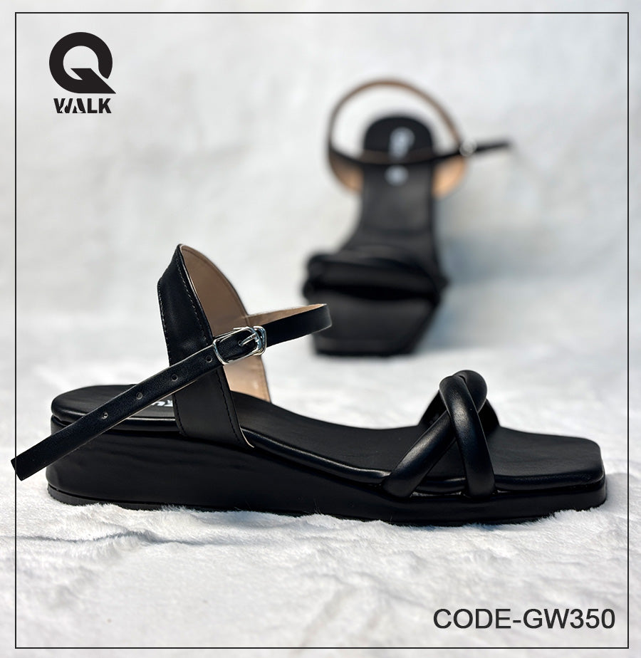 Black Color Wedges with Straps | GW350