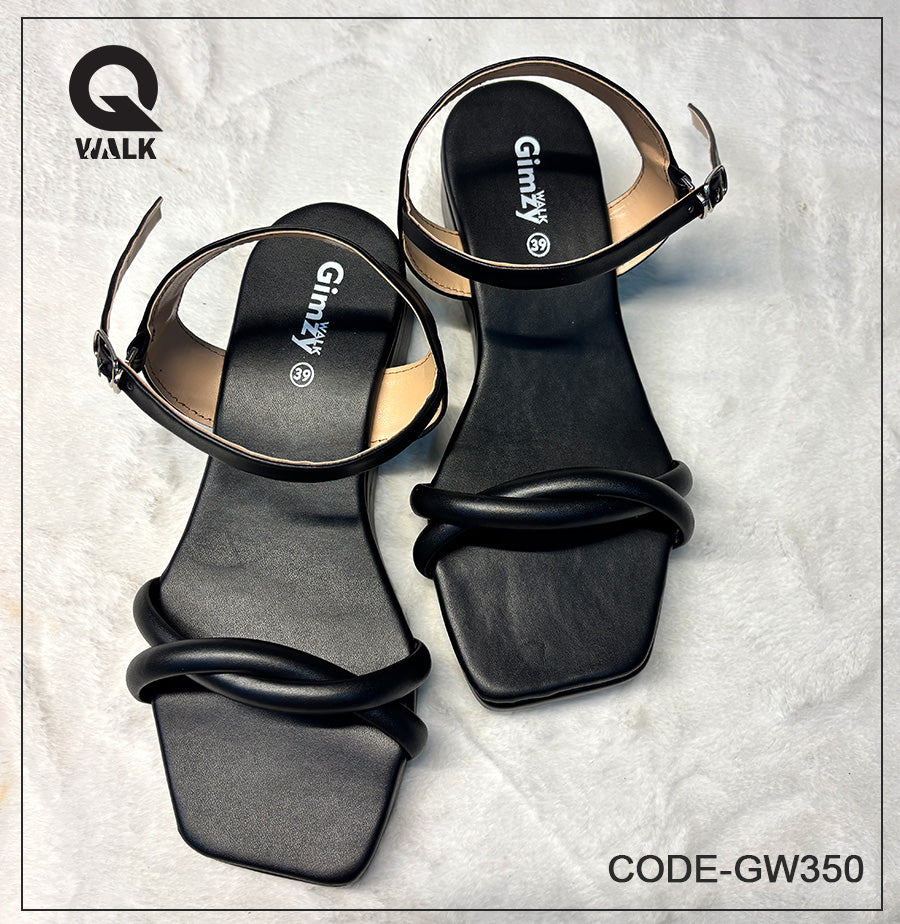 Black Color Wedges with Straps | GW350
