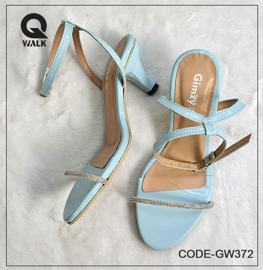 Sky Blue Color 2 Inch Point heel with Straps | GW372