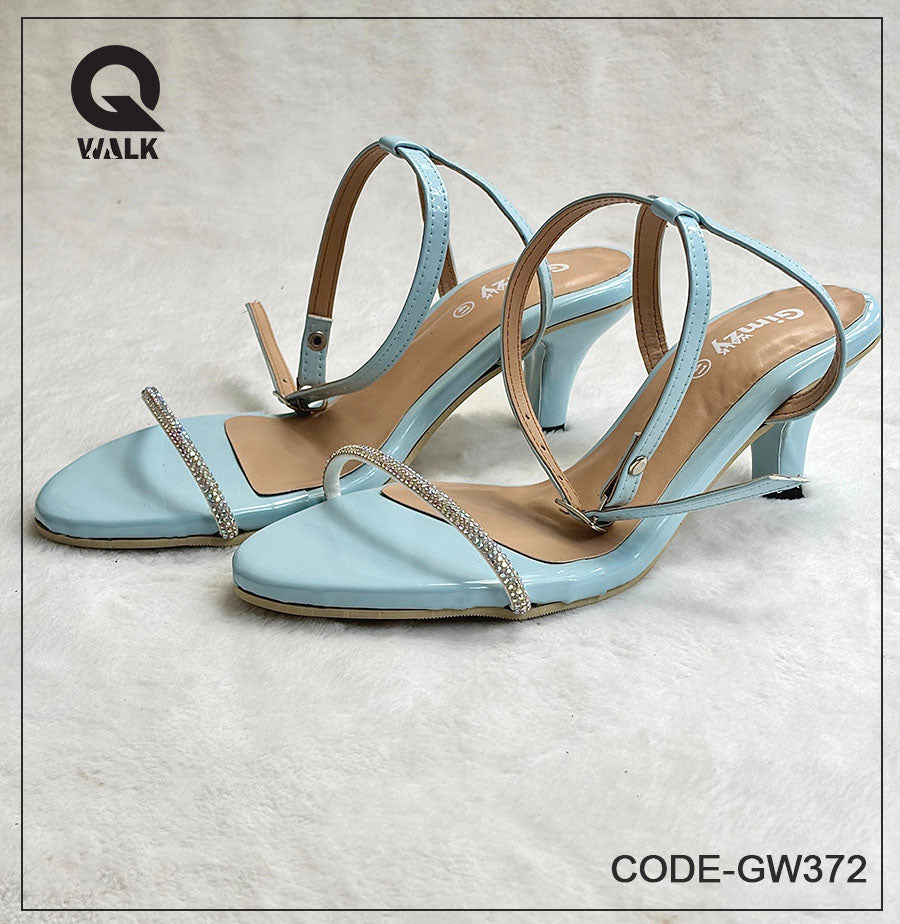 Sky Blue Color 2 Inch Point heel with Straps | GW372