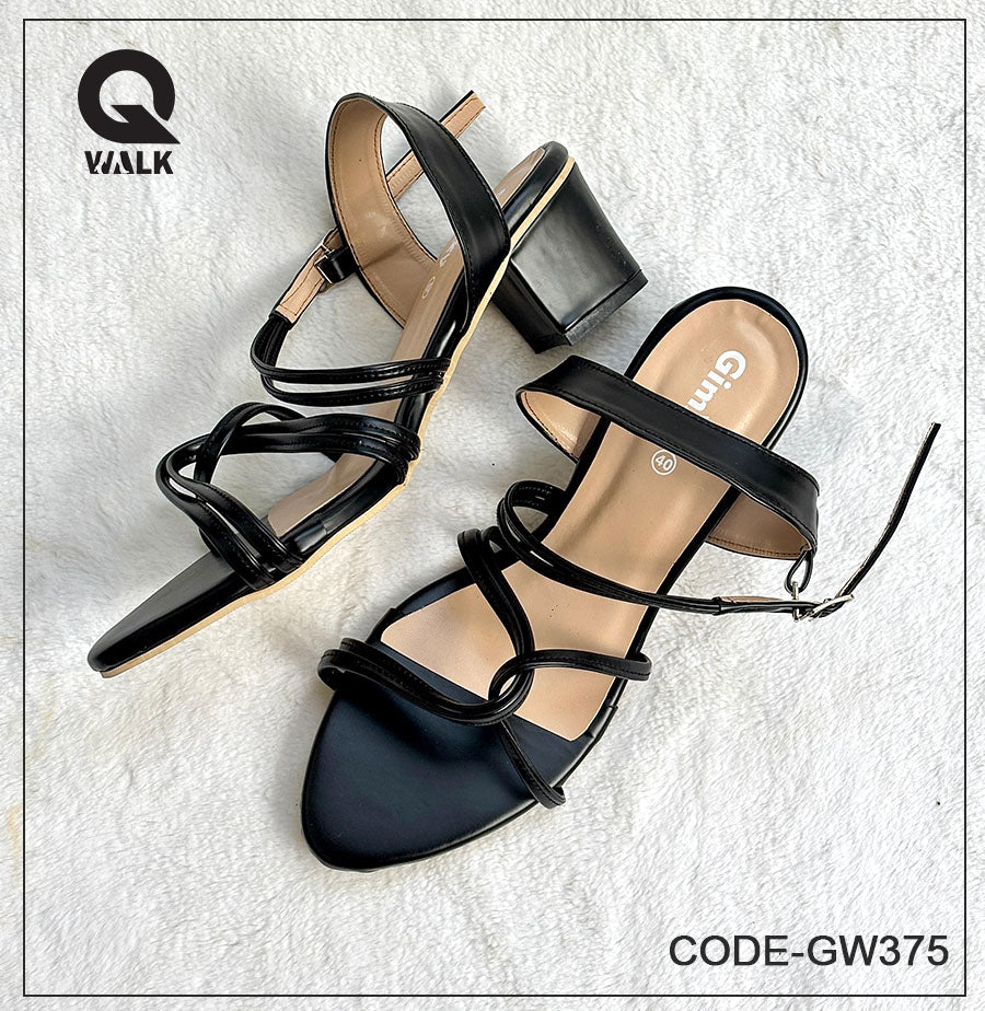 Black Color 2 Inch heel with Straps | GW375