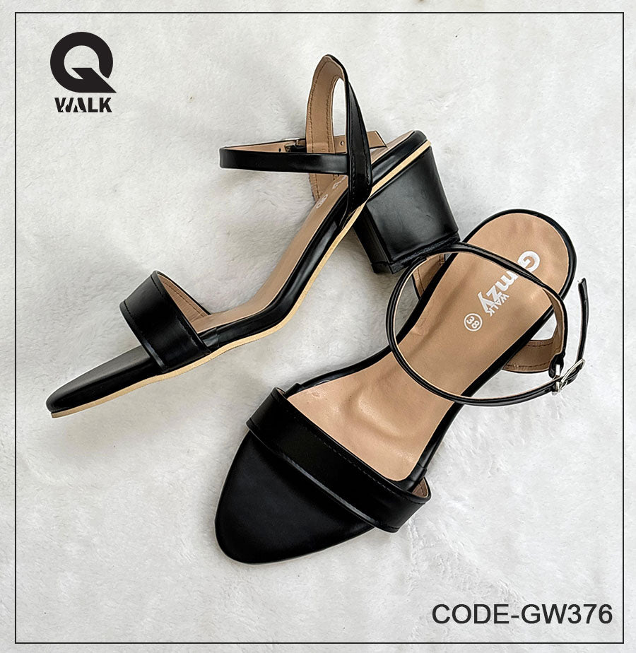 Black Color 2 Inch heel with Straps | GW376