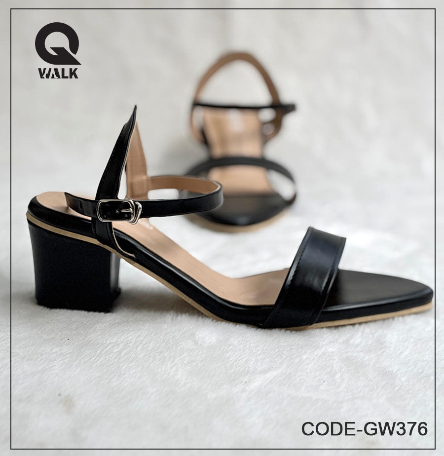 Black Color 2 Inch heel with Straps | GW376