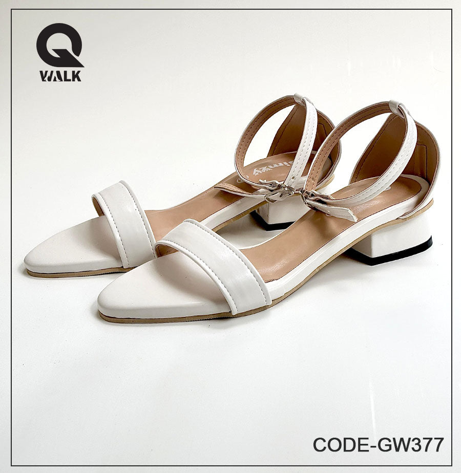 White Color 1.25 Inch heel with Straps | GW377
