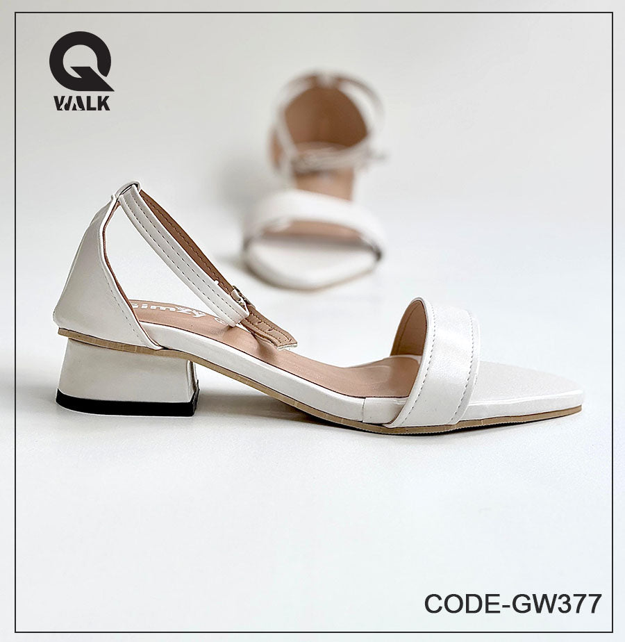 White Color 1.25 Inch heel with Straps | GW377