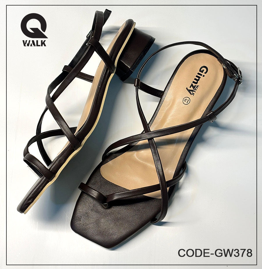 Dark Brown Color 1.25 Inch heel with Straps | GW378