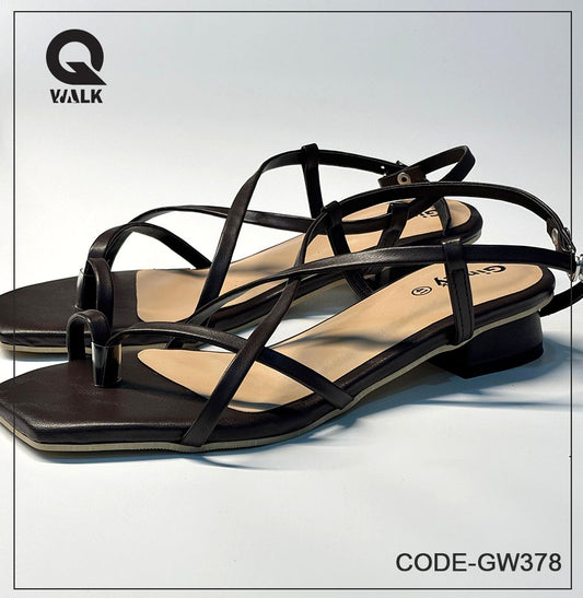 Dark Brown Color 1.25 Inch heel with Straps | GW378