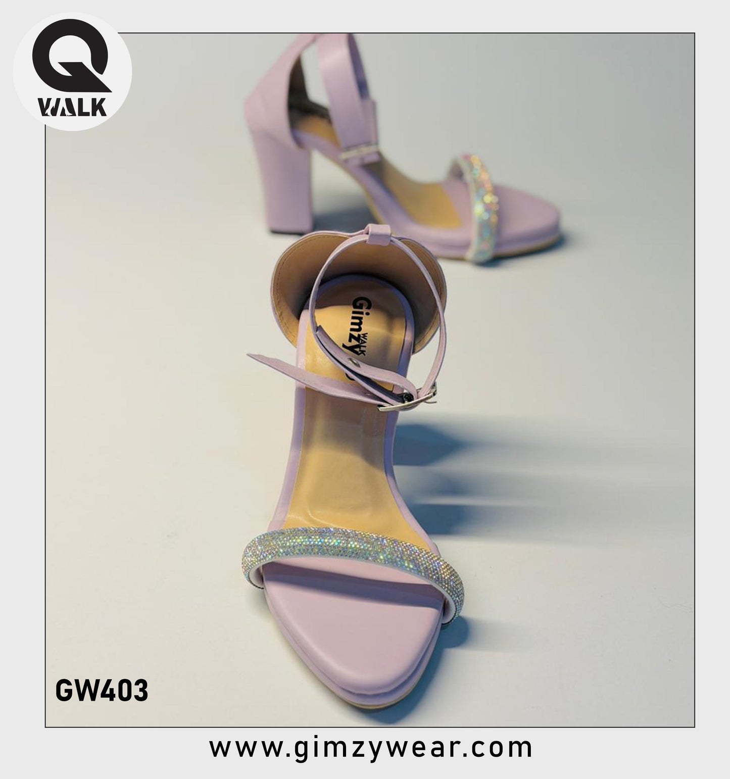 Purple Color 3.5 Inch Cover heel with Ankle Straps | GW403