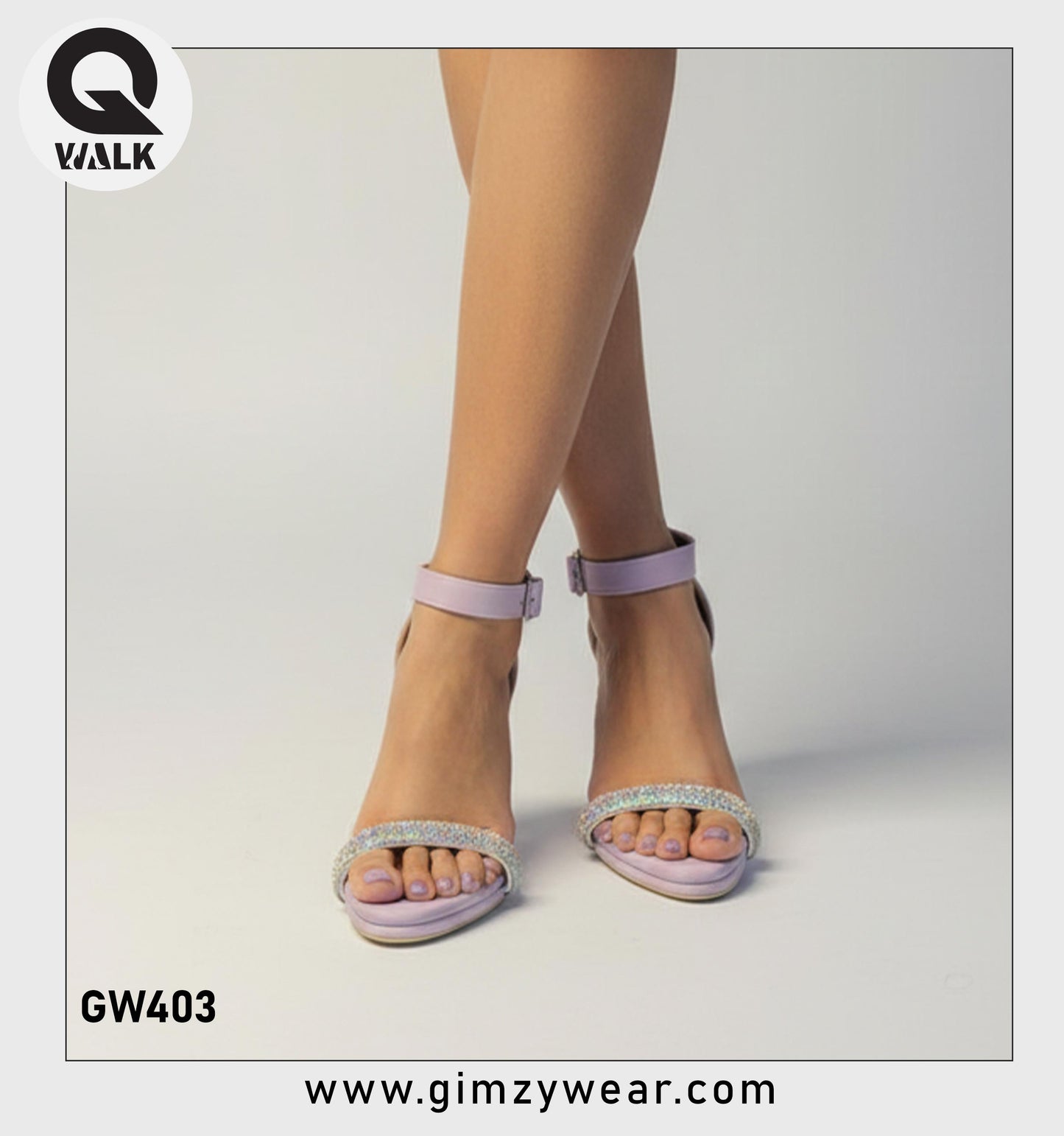 Purple Color 3.5 Inch Cover heel with Ankle Straps | GW403