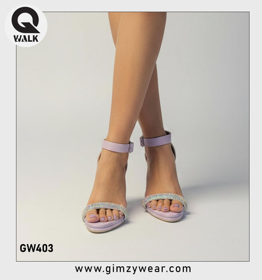 Purple Color 3.5 Inch Cover heel with Ankle Straps | GW403