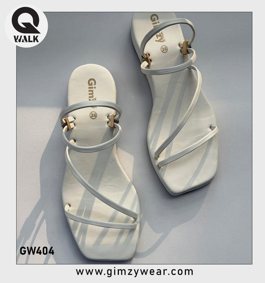 White Color Wedges with White Straps | GW404