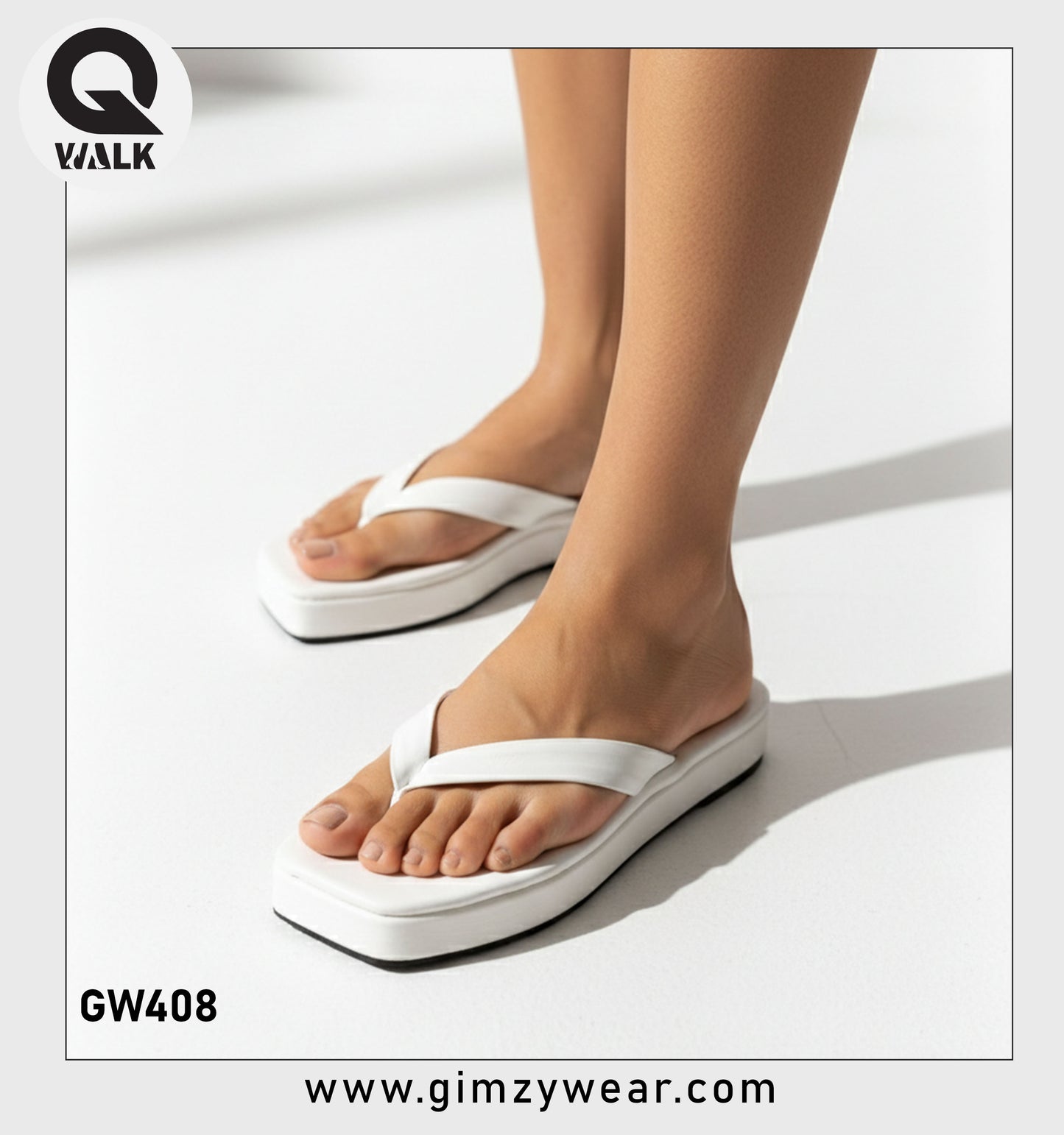 White Color Flatfoam with White Straps | GW408