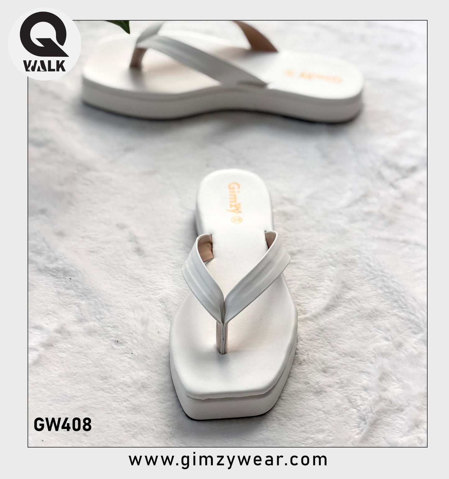 White Color Flatfoam with White Straps | GW408