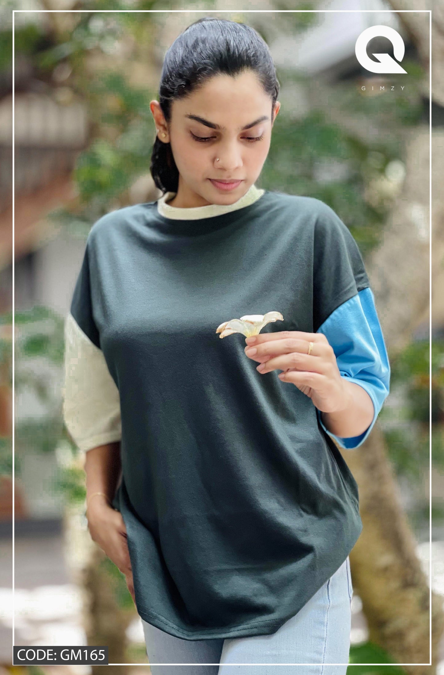 Drop Shoulder Oversized Multi Color T Shirt | GM165