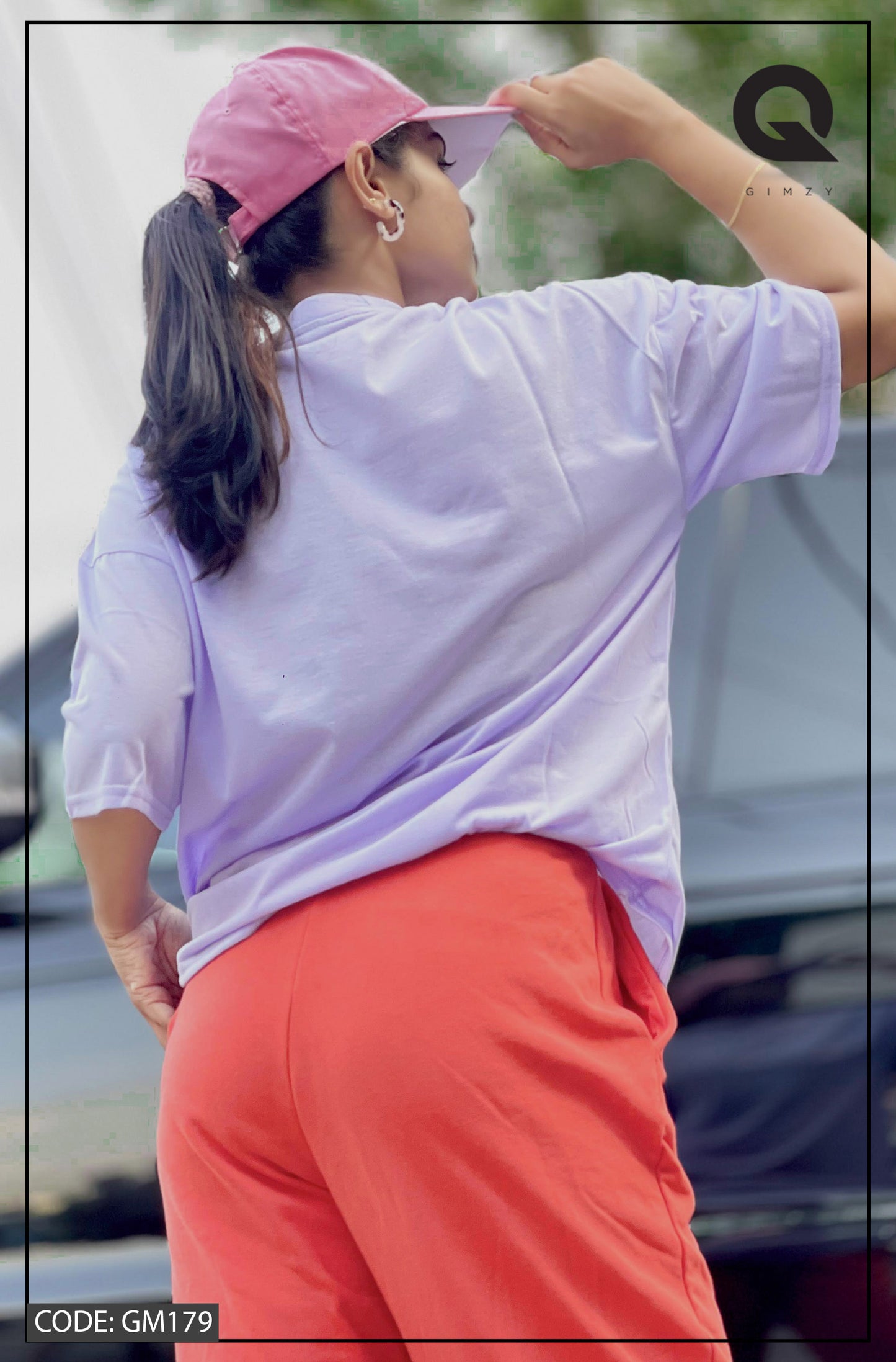 Drop Shoulder Oversized Light Purple Color T Shirt | GM179